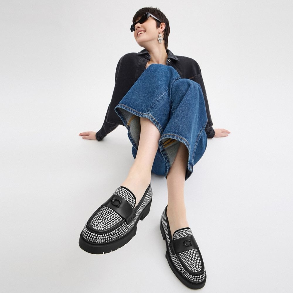 Coach Leah Loafer w/ Crystal - NWT